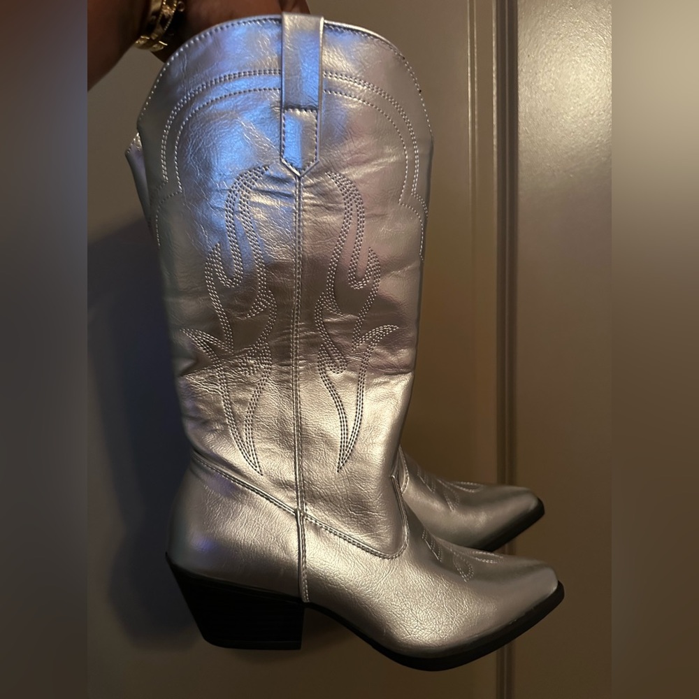 Silver Cowboy Boot - image 2